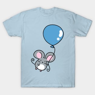 Blue Balloon Gray Mouse T-Shirt